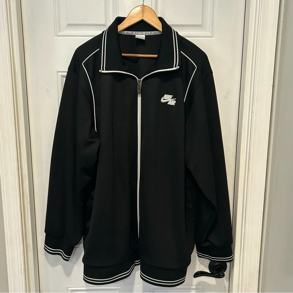 Nike Air Full Zip Men’s Track Jacket Black Sport Athletic Streetwear Sz XL